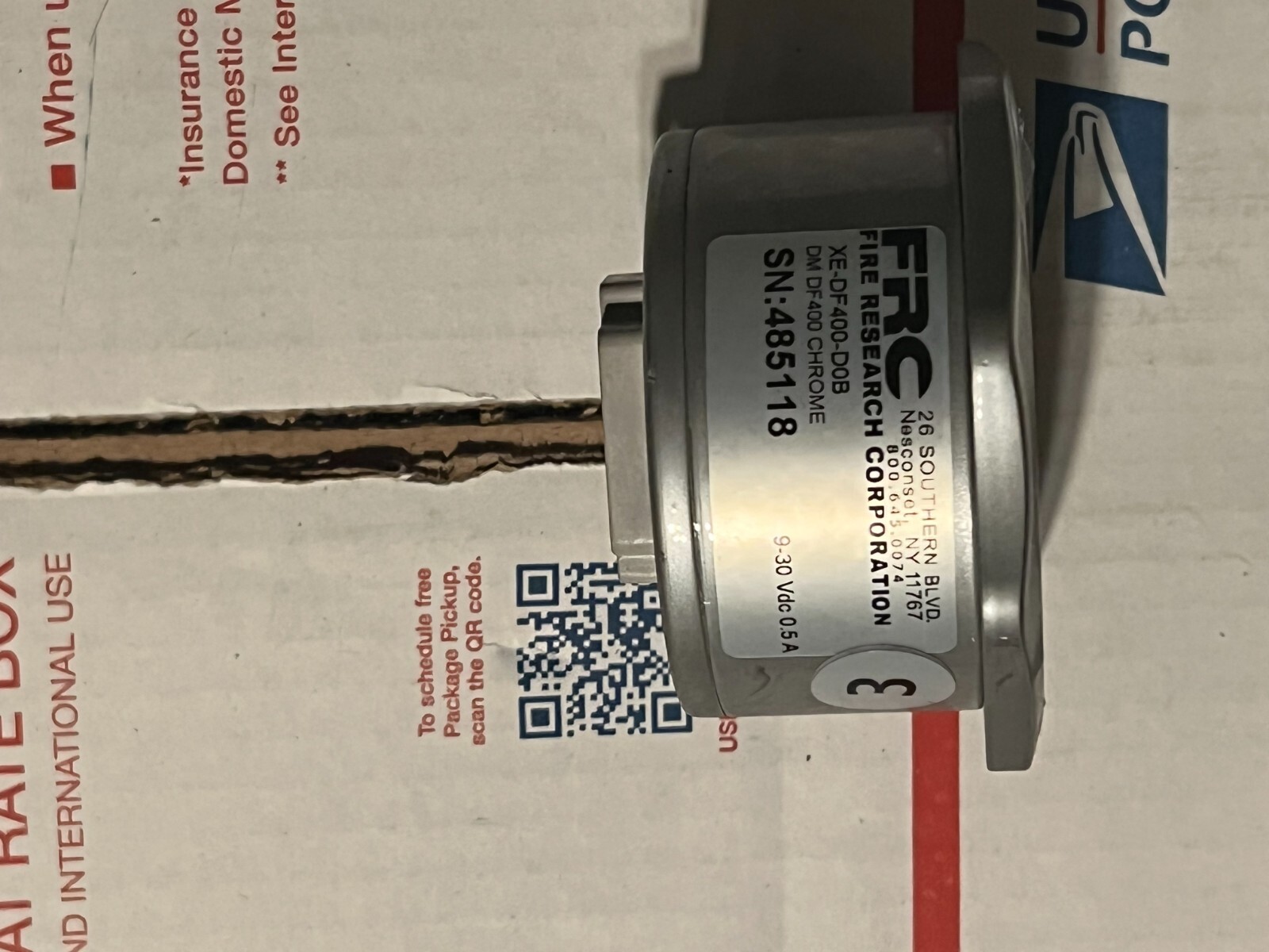 xe-df400-d0b fire research flow meter surplus no packaging