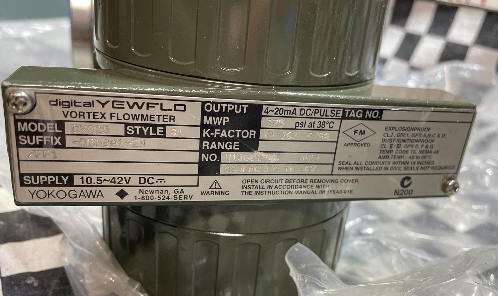 YOKOGAWA Vortex Flow Meter 1″ ANSI, DY025-DBMBA1-2N, DY025DBMBA12N, SHIPSAMEDAY