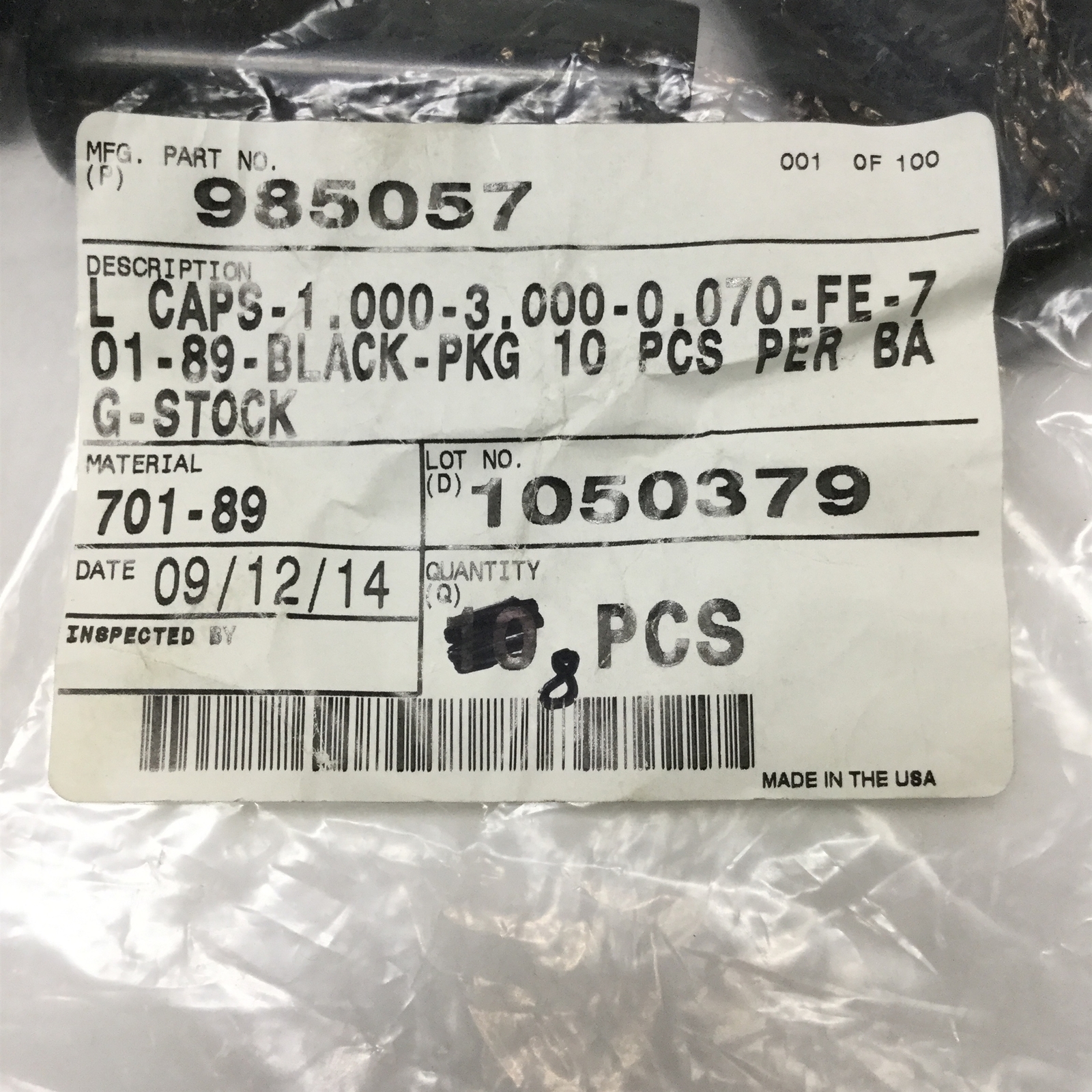 StockCap Black Plastic Caps 701-89, 1″ ID, (8x) 985057 3″L & (95x) 287243 1/2″L