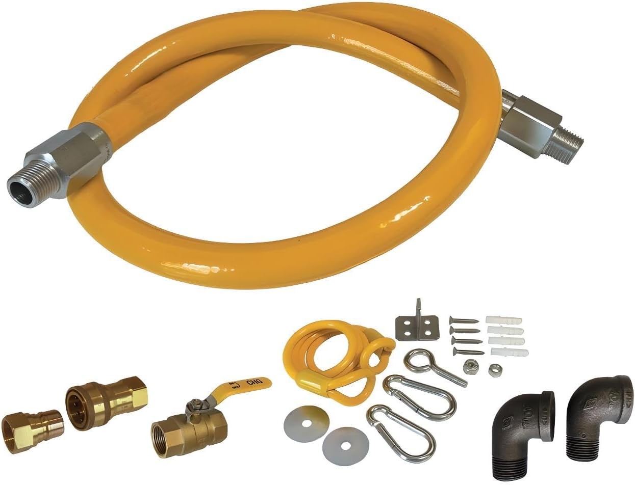 OCS Parts 3/4″ x 36″ Complete Gas Hose and Connector Kit