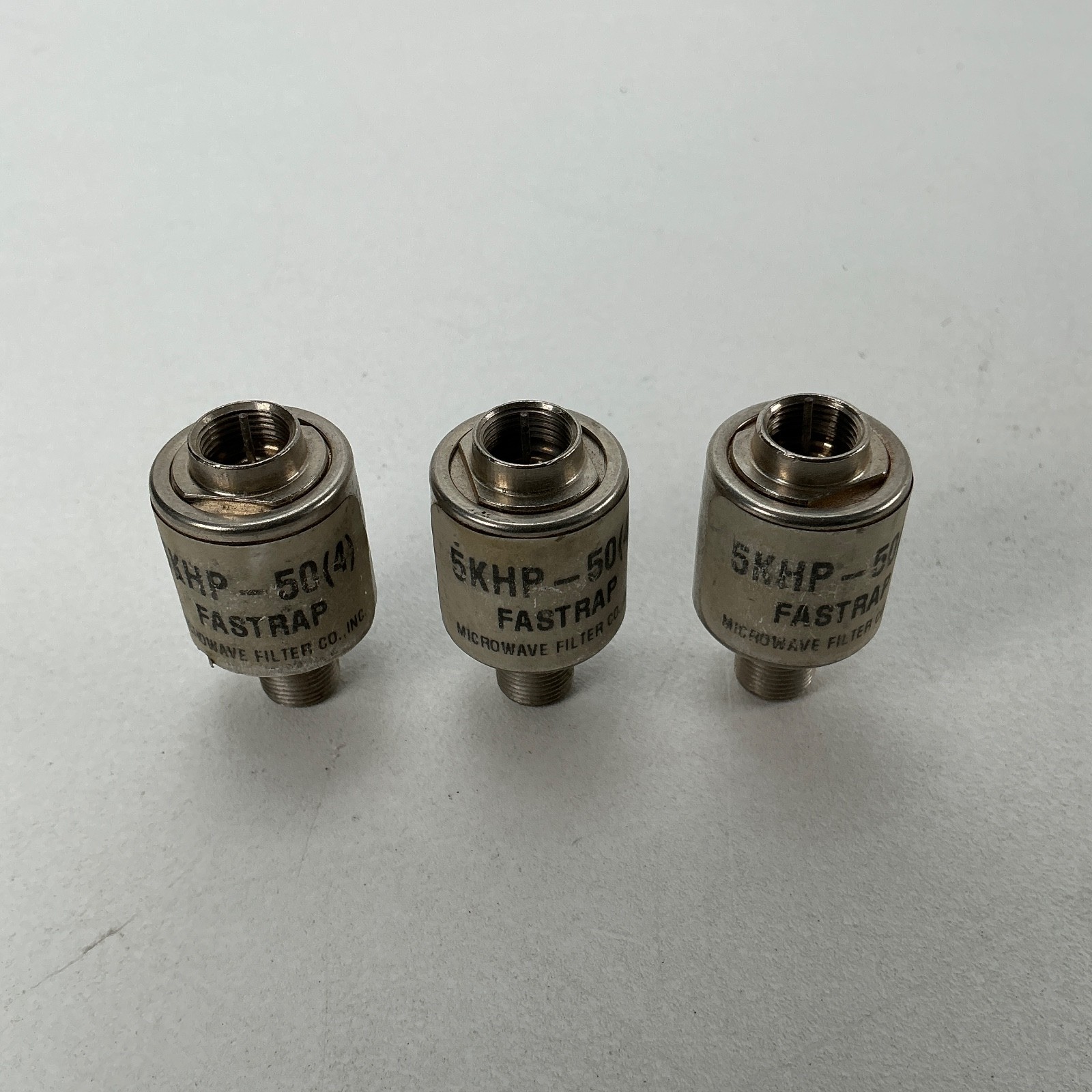 Lot of 3 Microwave Filter Co. FasTrap 5KHP-50(4) High-Pass Coaxial RF Filters