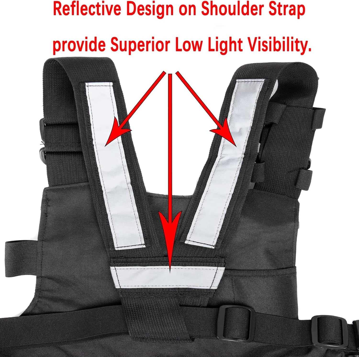 LUITON Radio Chest Harness with Reflective Strips Shoulder Holster Radio Vest…