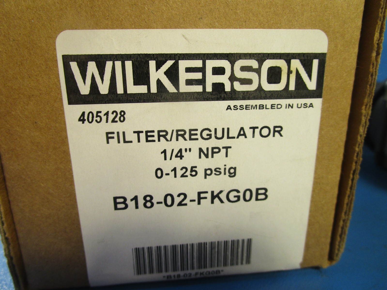 Wilkerson Filter B18-02-FKG0B, Regulator, 1/4″ NPT, 0-125 PSIG, MANUAL DRAIN