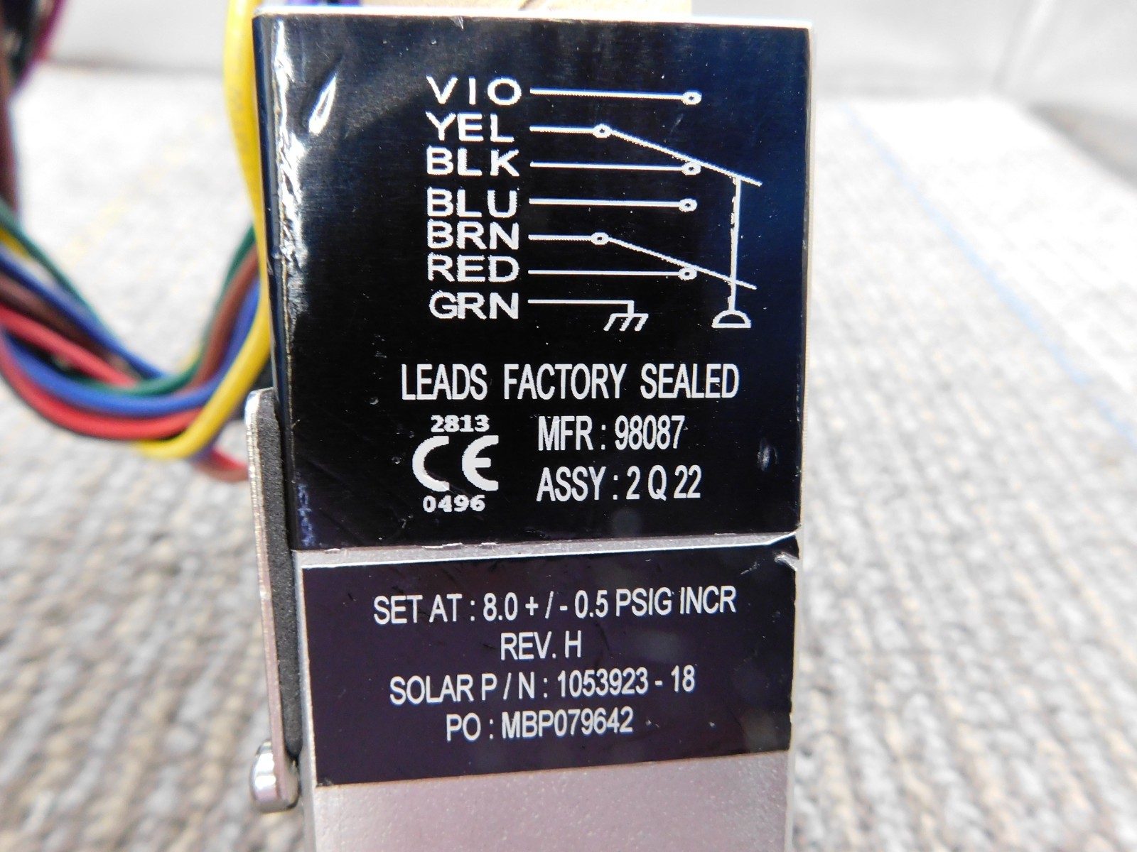 NEW Solar Turbines Pressure Switch 190298-18, Neo-Dyn 132P4S130