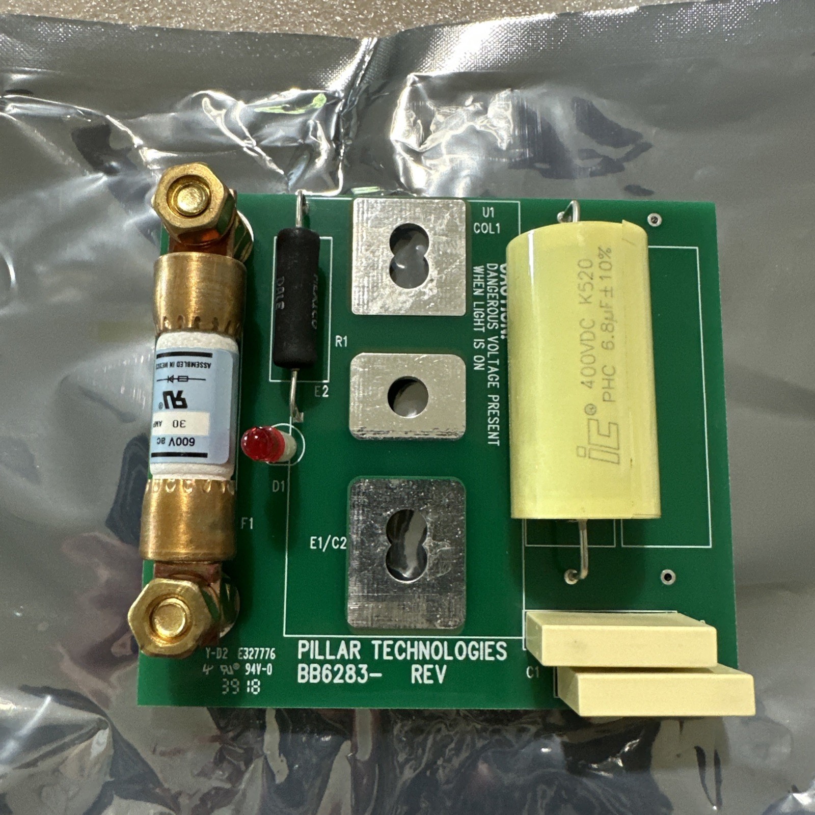 PILLAR TECHNOLOGIES BB6283-1, BB62831 REV. C, SNUBBER CONTROL BOARD