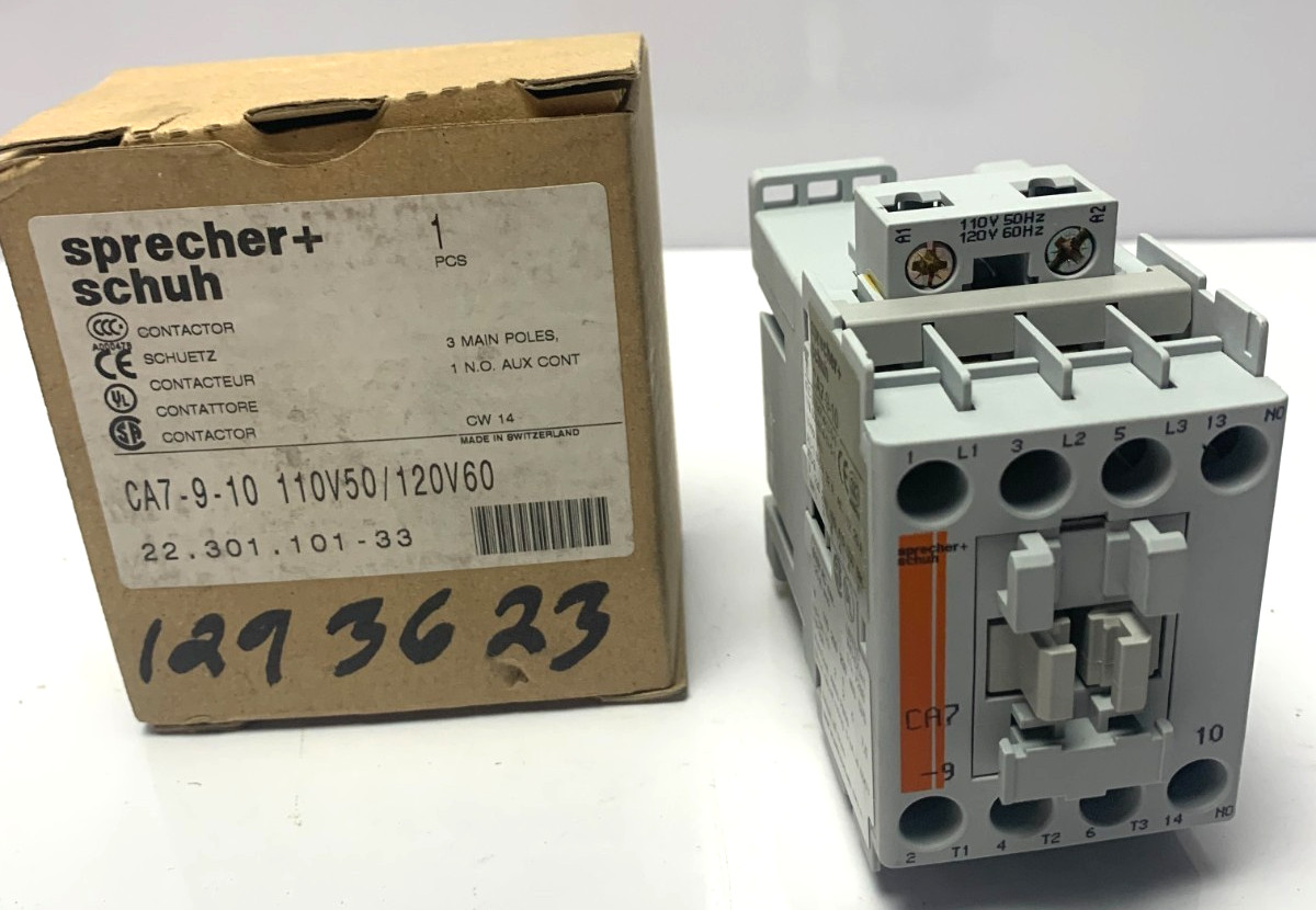 New Sprecher + Schuh Contactor CA7-9-10 110/120VAC
