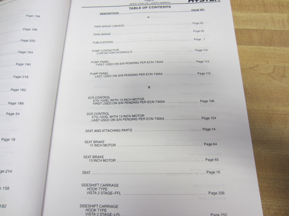 Hyster E70-80-100-120XL Hy-E7080100120XL Parts Manual