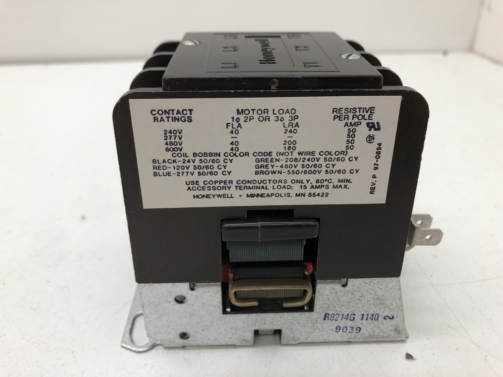 HONEYWELL R8214 G 1140 3-POLE CONTACTOR