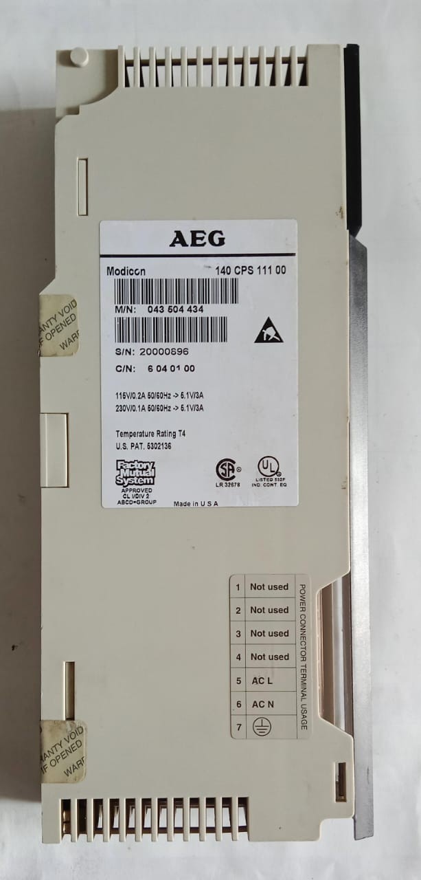 AEG 140CPS11100 Power Supply Module Schneider Electric Modicon Quantum PLC