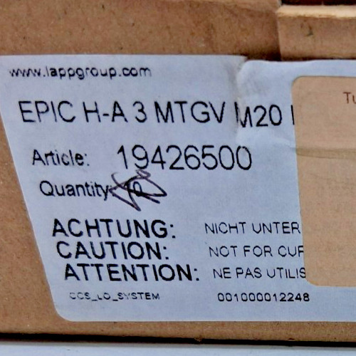 Lapp Group 19426500 Enclosure for Connector – Box of 10