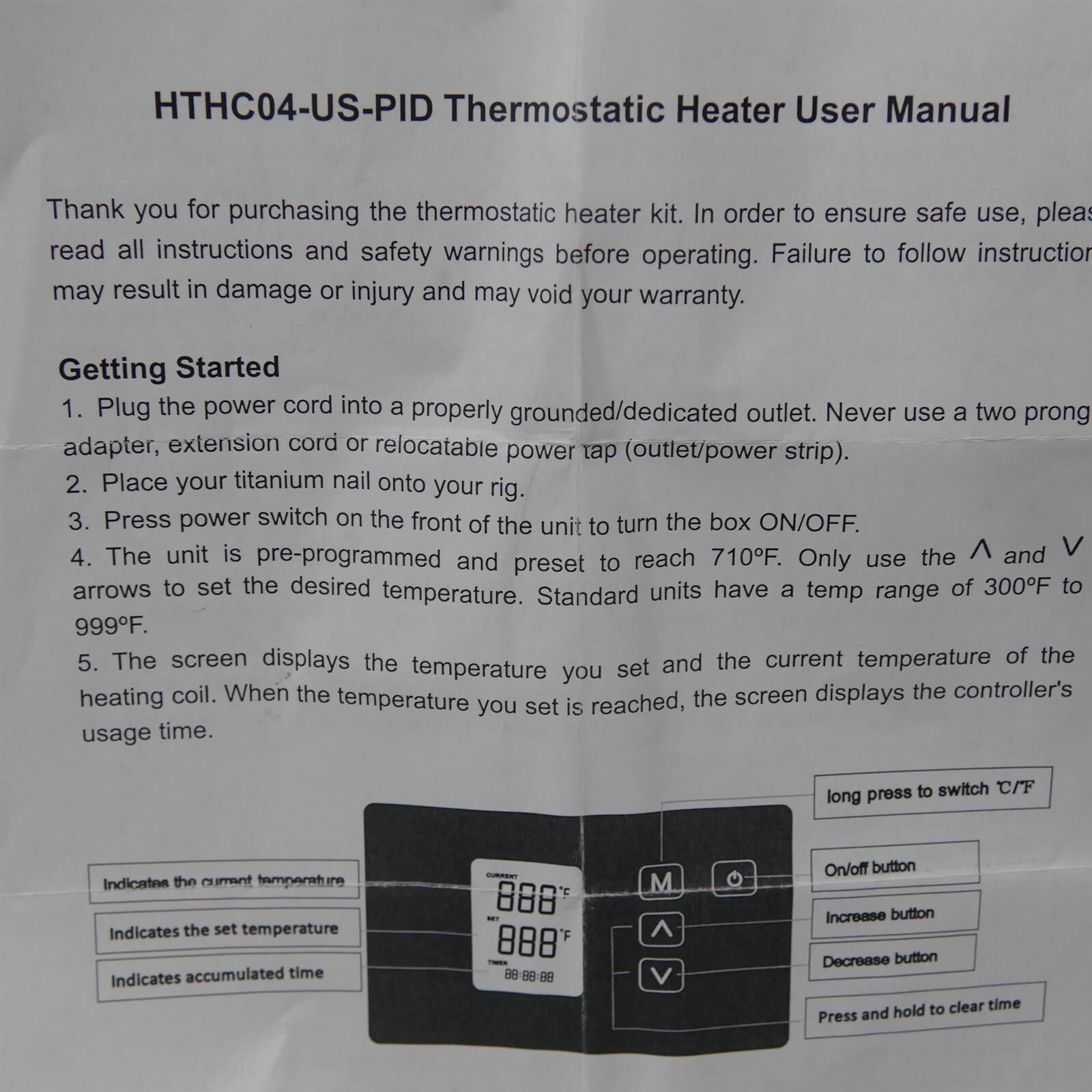 Digital Temperature Controller with Accessories ~ Golden 110V (Parts or Fix)