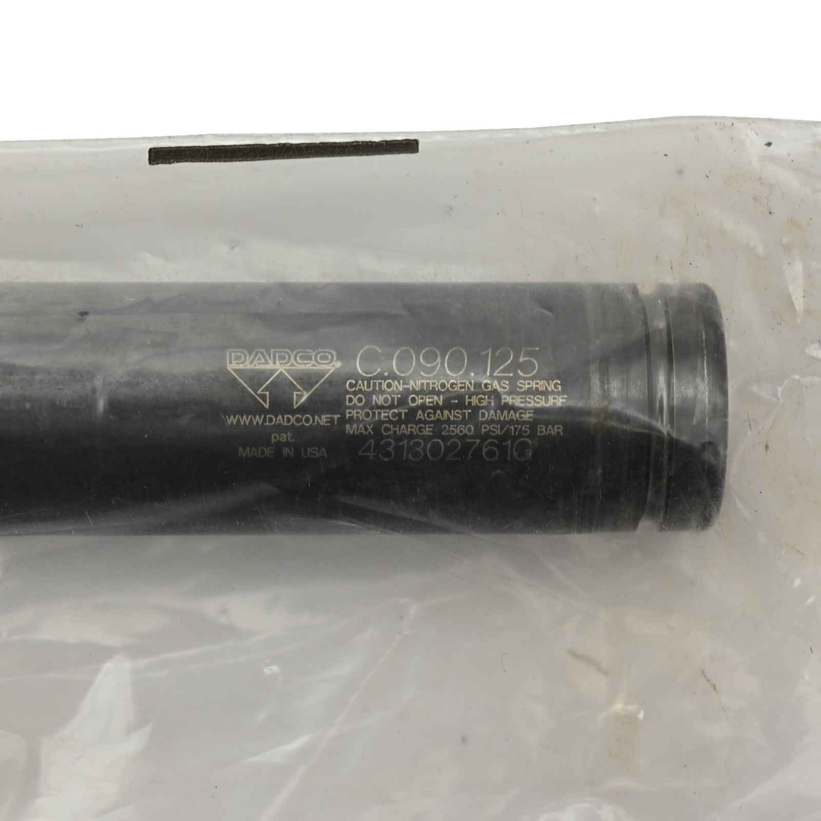 Dadco C.090.125.BK Nitrogen Gas Spring, 125mm Stroke, 100bar