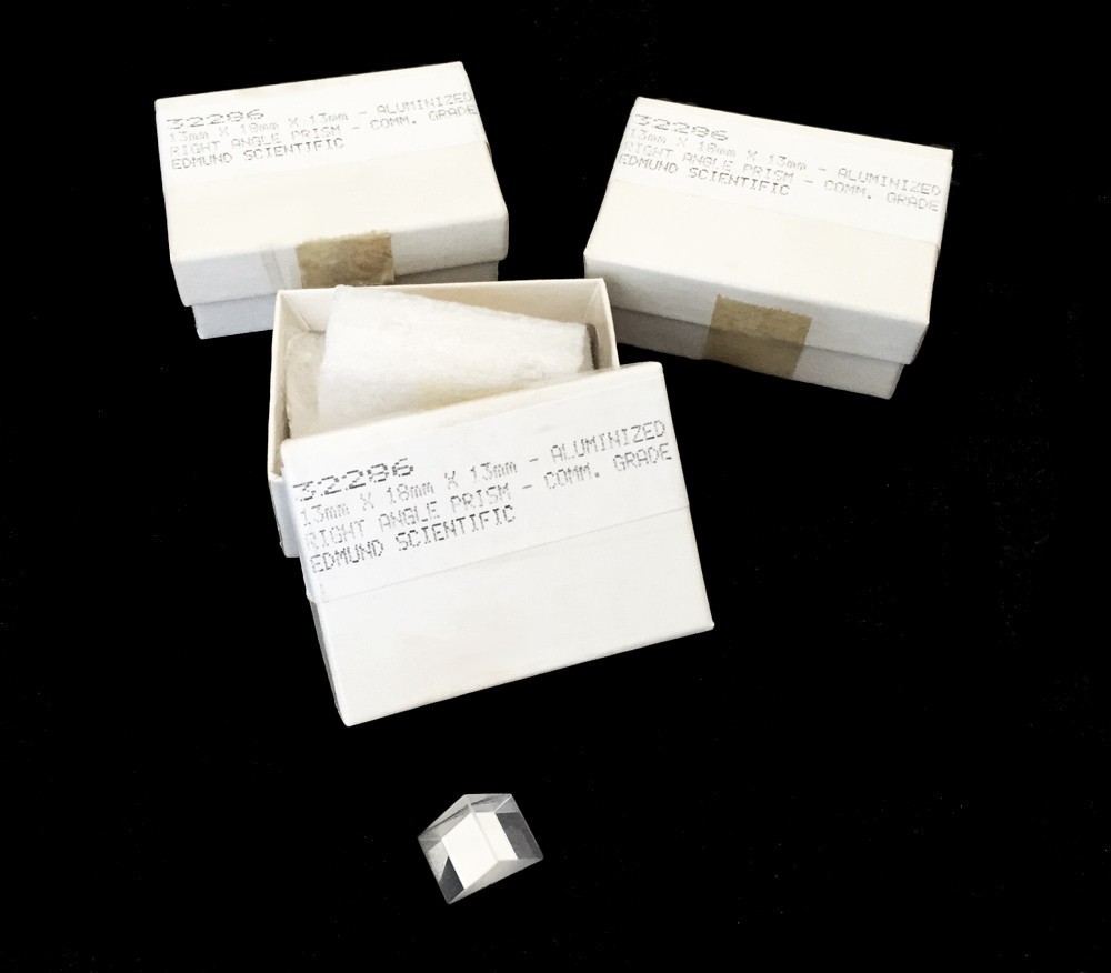 3 LOT * EDMUND SCIENTIFIC 32286 13mm x 18mm x 13mm Aluminized RIGHT ANGLE PRISM
