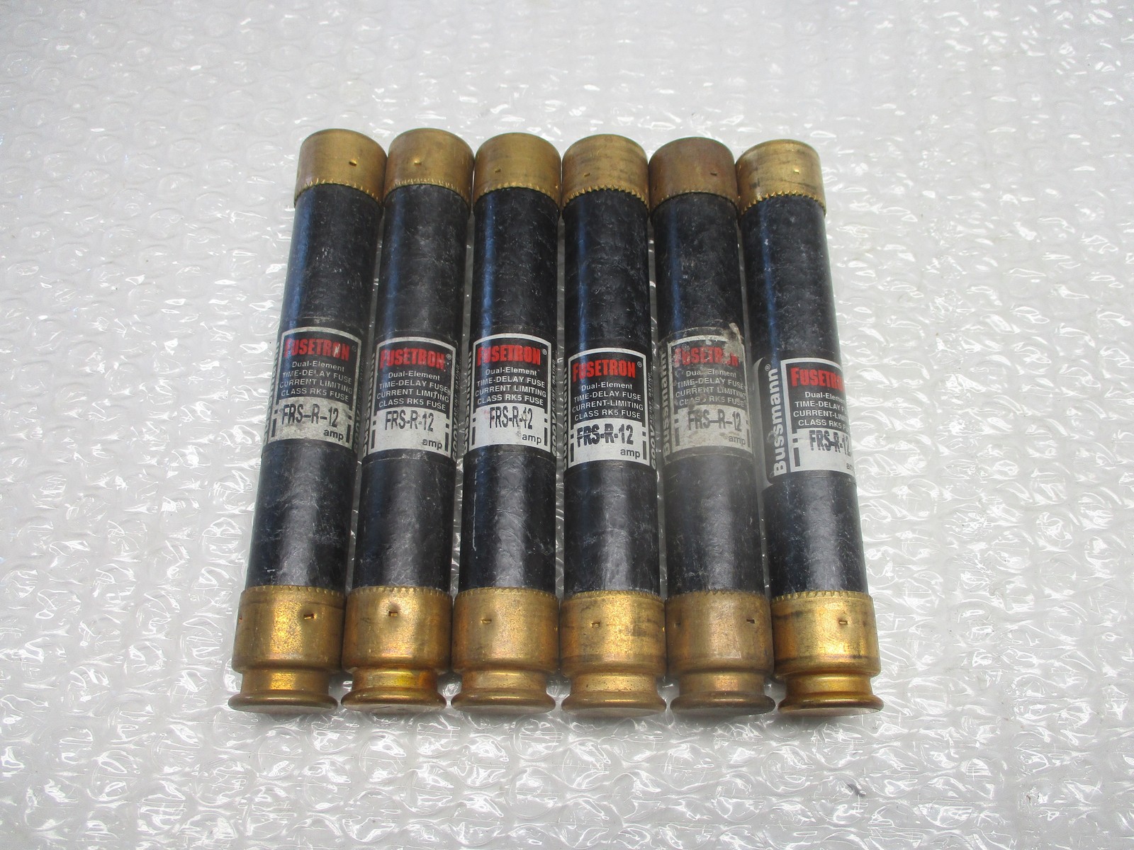 FUSETRON FRS-R-12 FUSE BLACK LOT OF 6 NSNP