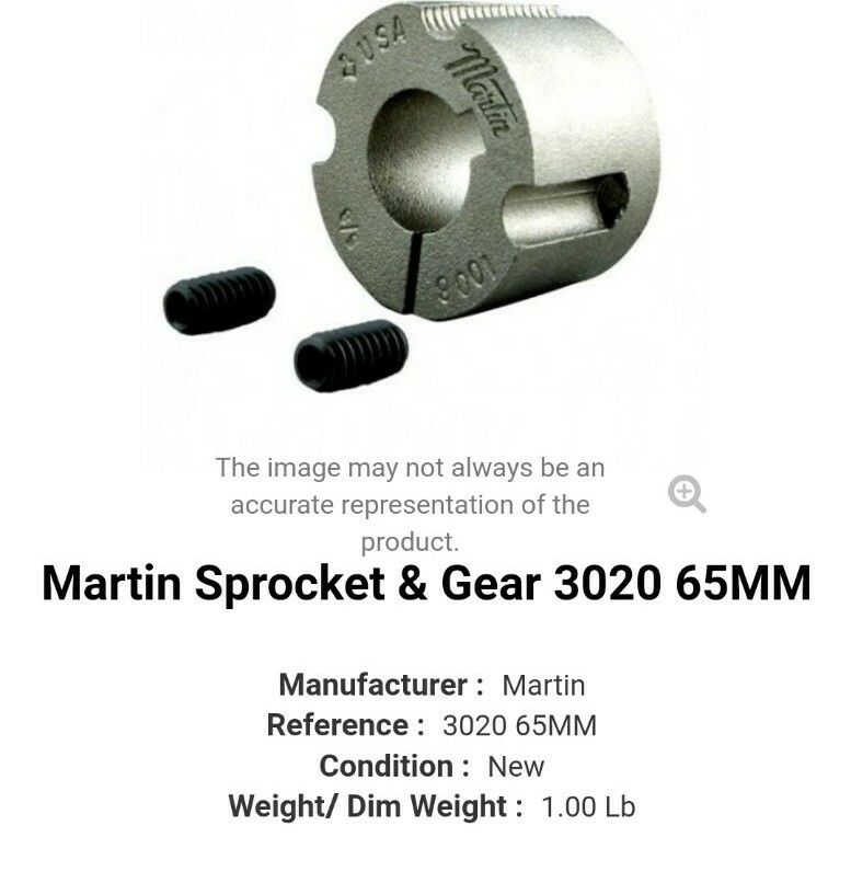 MARTIN 3020 65MM METRIC TAPER LOCK BUSHING, Free Shipping