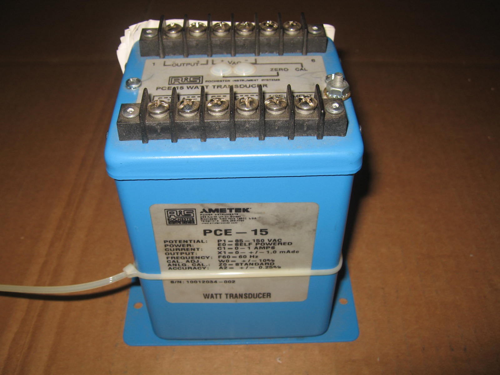 AMETEK RIS PCE-15 Watt Transducer 85-150VAC