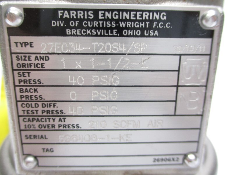 FARRIS EMGINEERING 27EC34-T20S4/SP 40PSI 1X1-1/2″ NSNP
