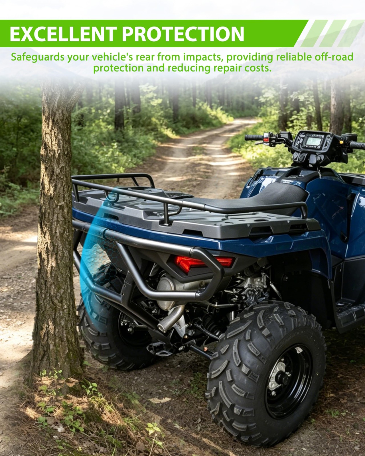 KEWISAUTO Rear Bumper for Polaris Sportsman 450 570 2021-2026 Accessories, St…