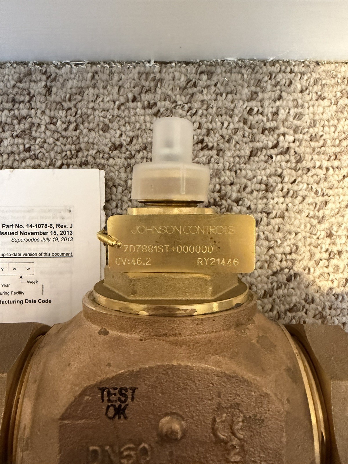 JOHNSON CONTROLS ZD7881ST 3WAY MIXING GLOBE VALVE 2″ SWEAT DN50 LIEBERT 159010P3