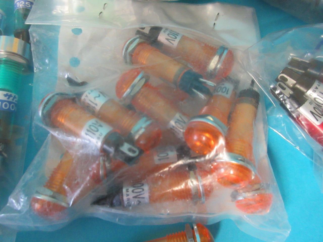 Huge Lot of New Colored Indicator Light Lamp Round Red Green Yellow Clear 110V