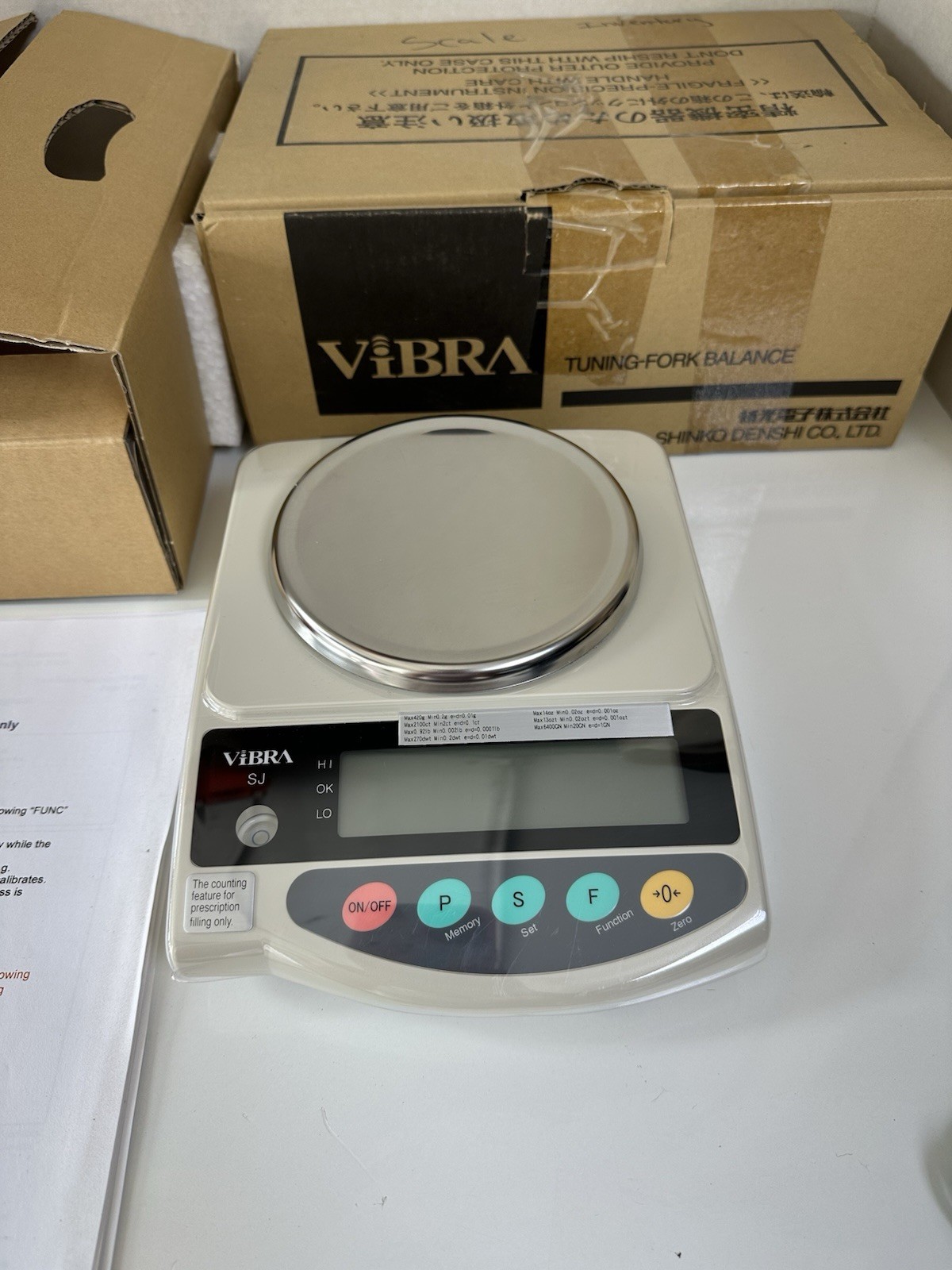 NEW Shinko Denshi Vibra SJ-420NT Turning-Fork Precision Balance