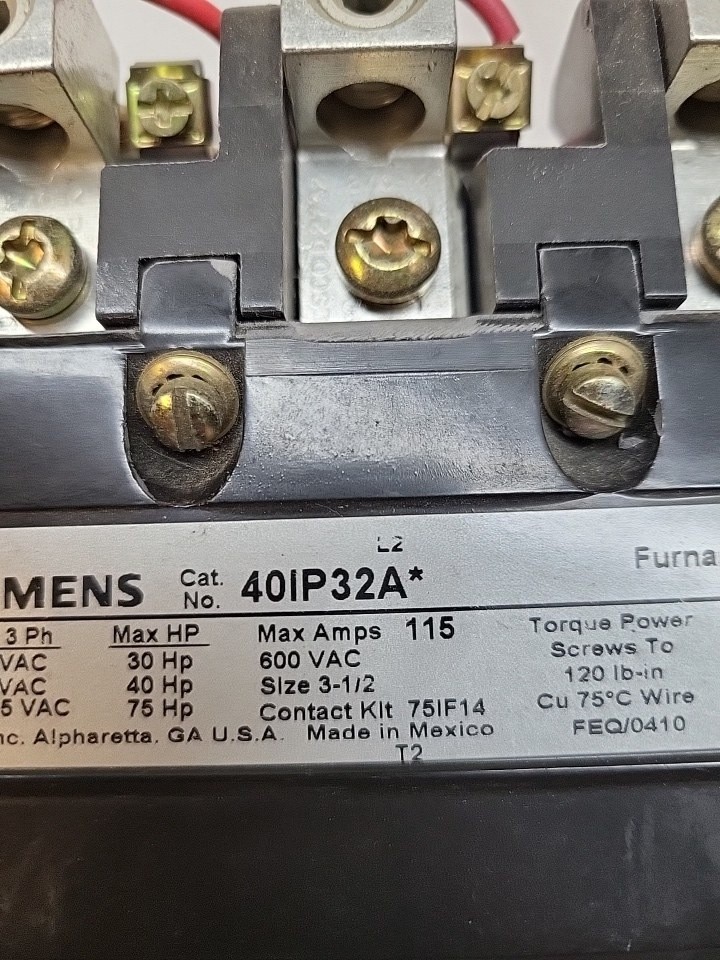 NEW SIEMENS 40IP32A* /B FURNAS CONTROL CONTACTOR 115A 600VAC SIZE 3 1/2