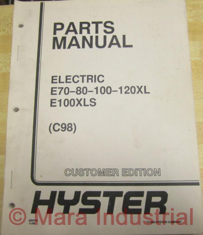 Hyster E70-80-100-120XL Parts Manual Hy-E7080100120XL (Pack of 3)