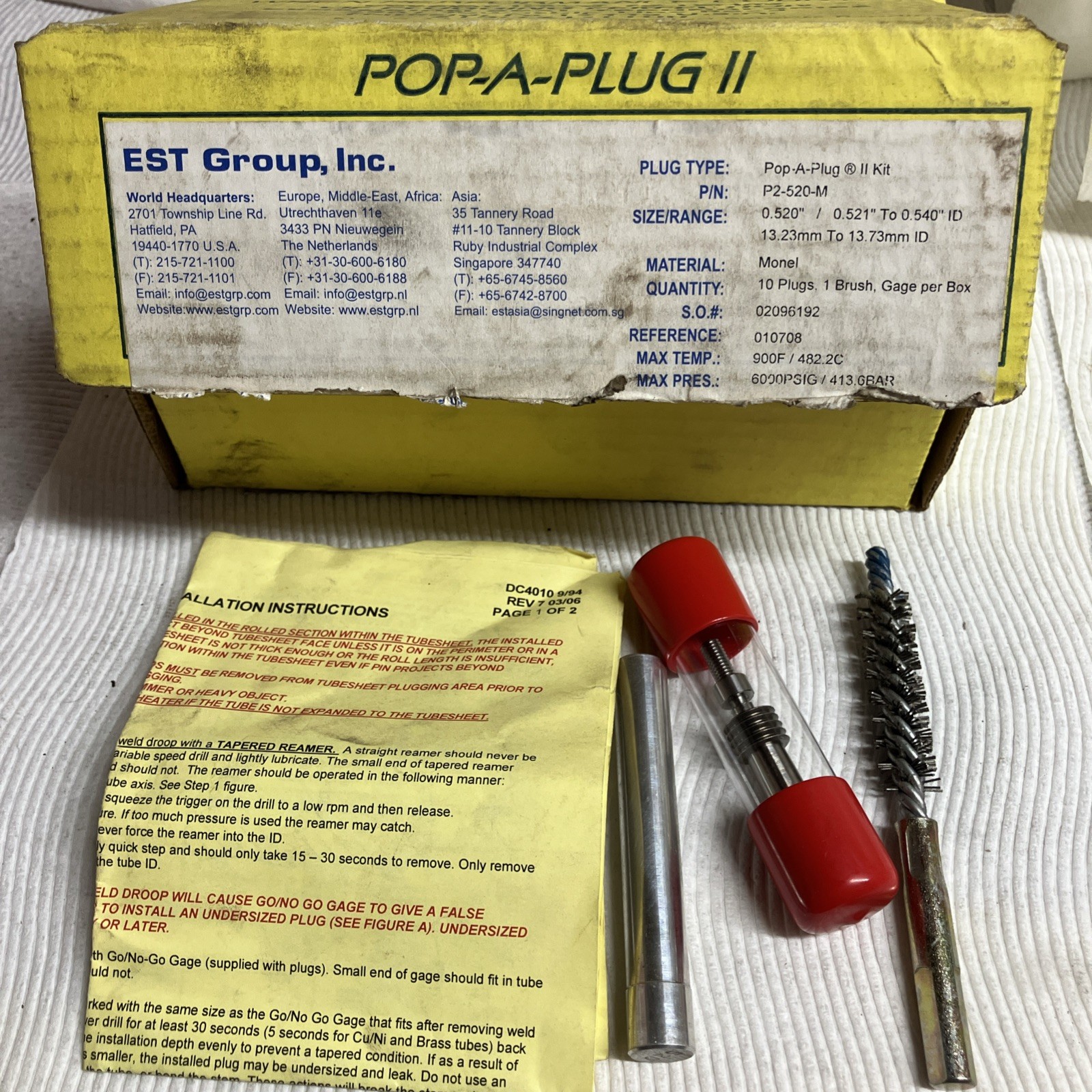 POP-A-PLUG II KIT P2-520-M NEW Old Stock