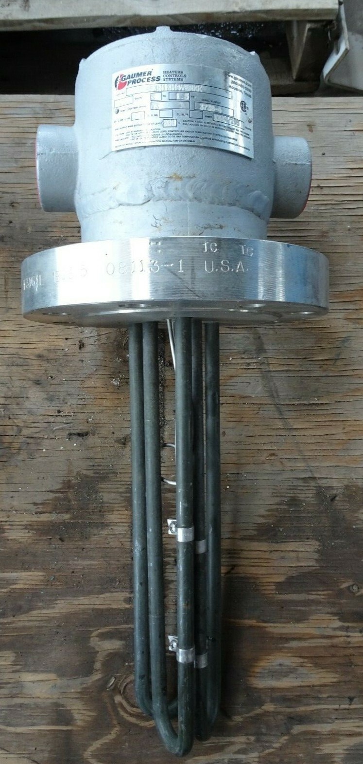 GAUMER PROCESS immersion HEATER 480 VAC 3 PHASE 1.5 KW STAINLESS 1344psi high