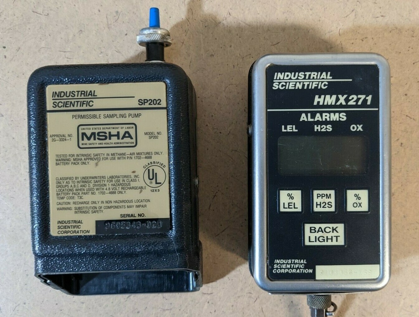 INDUSTRIAL SCIENTIFIC HMX271 O2 Sensor + SP202 Permissible Sampling Pump