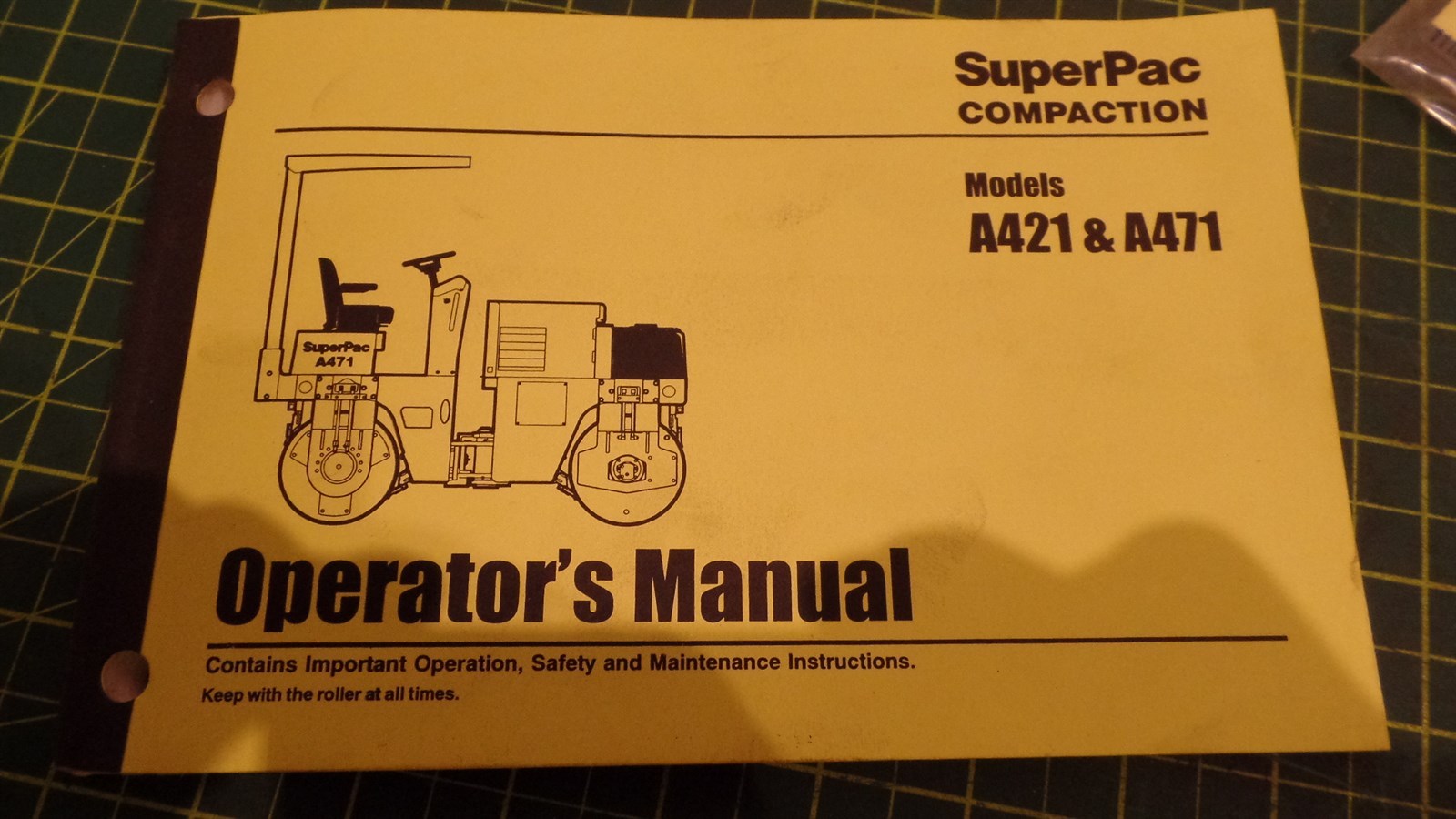 SUPERPAC COMPACTION MODEL A421 / A471 OPERATORS MANUAL,