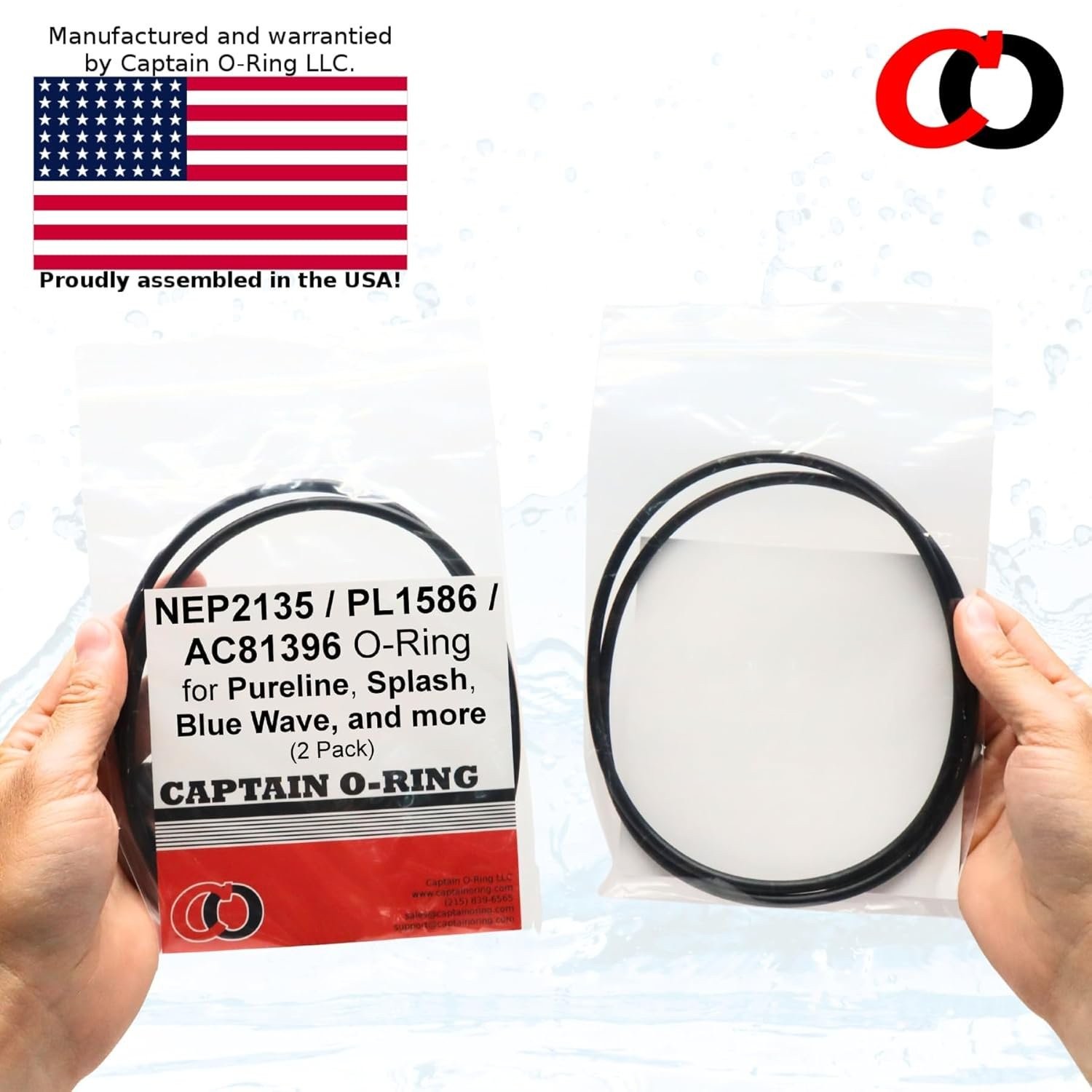 NEP2135 PL1586 AC81396 O-Rings for Pureline Splash Blue Wave Pooline Pumps (2pk)