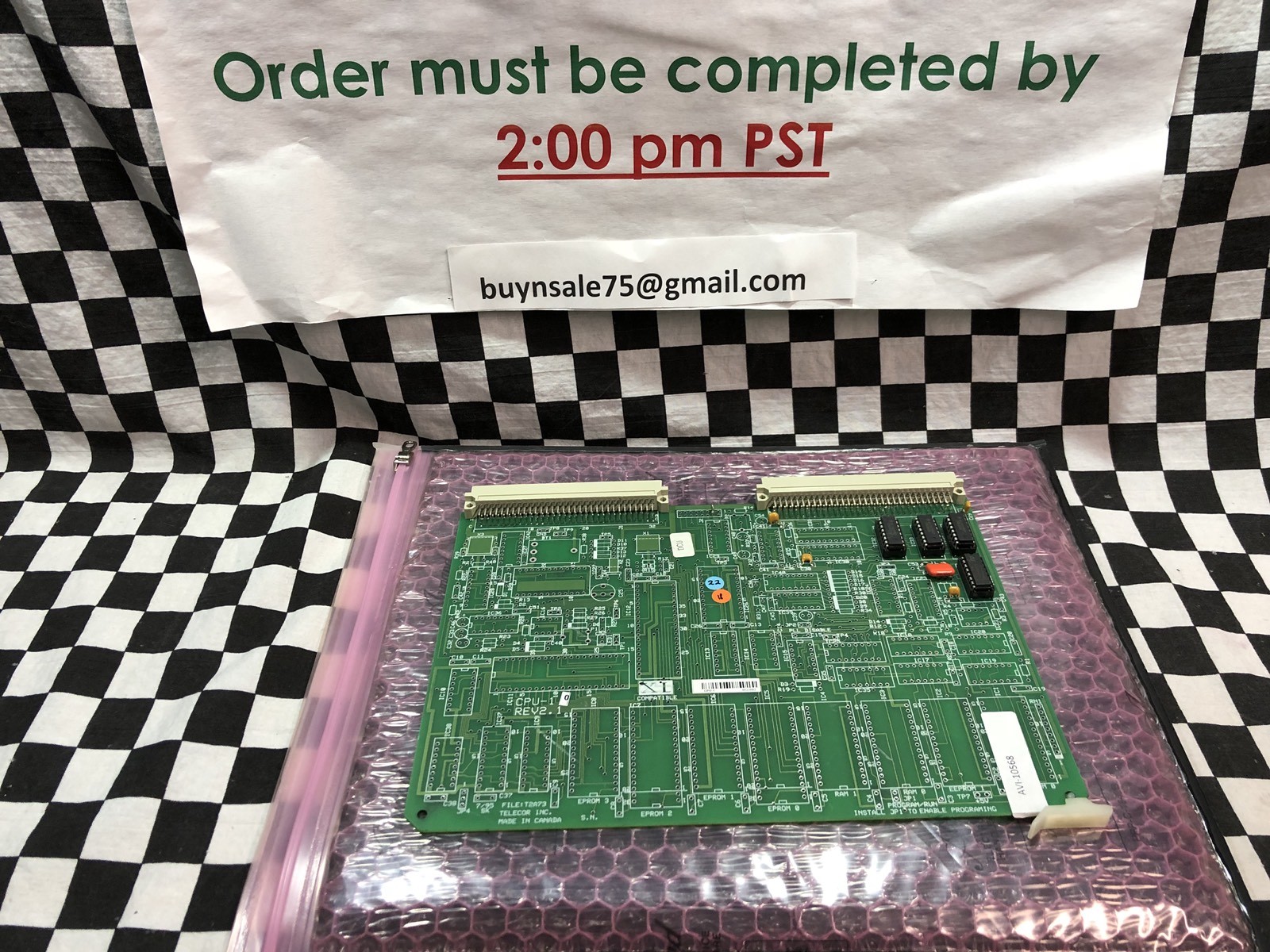 TELECOR PROGRAM / RUN T2A73, CPU-1, CPU1, SHIPSAMEDAY Box 11 “F”