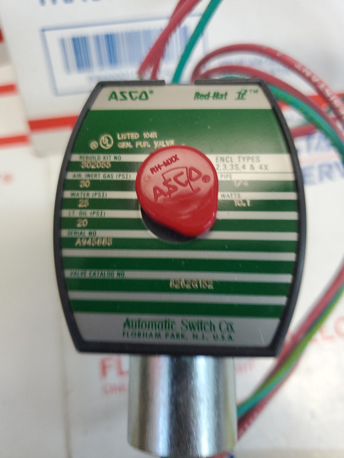 ASCO RED HAT HT8262G152T 2-WAY HIGH TEMP SS SOLENOID VALVE 120V 8262G152 1/4″,U2