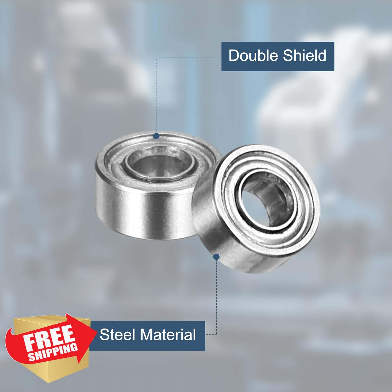 uxcell 10 Pack 682XZZ Deep Groove Ball Bearings, 2.5 x 6 x 2.5mm Chrome Steel…