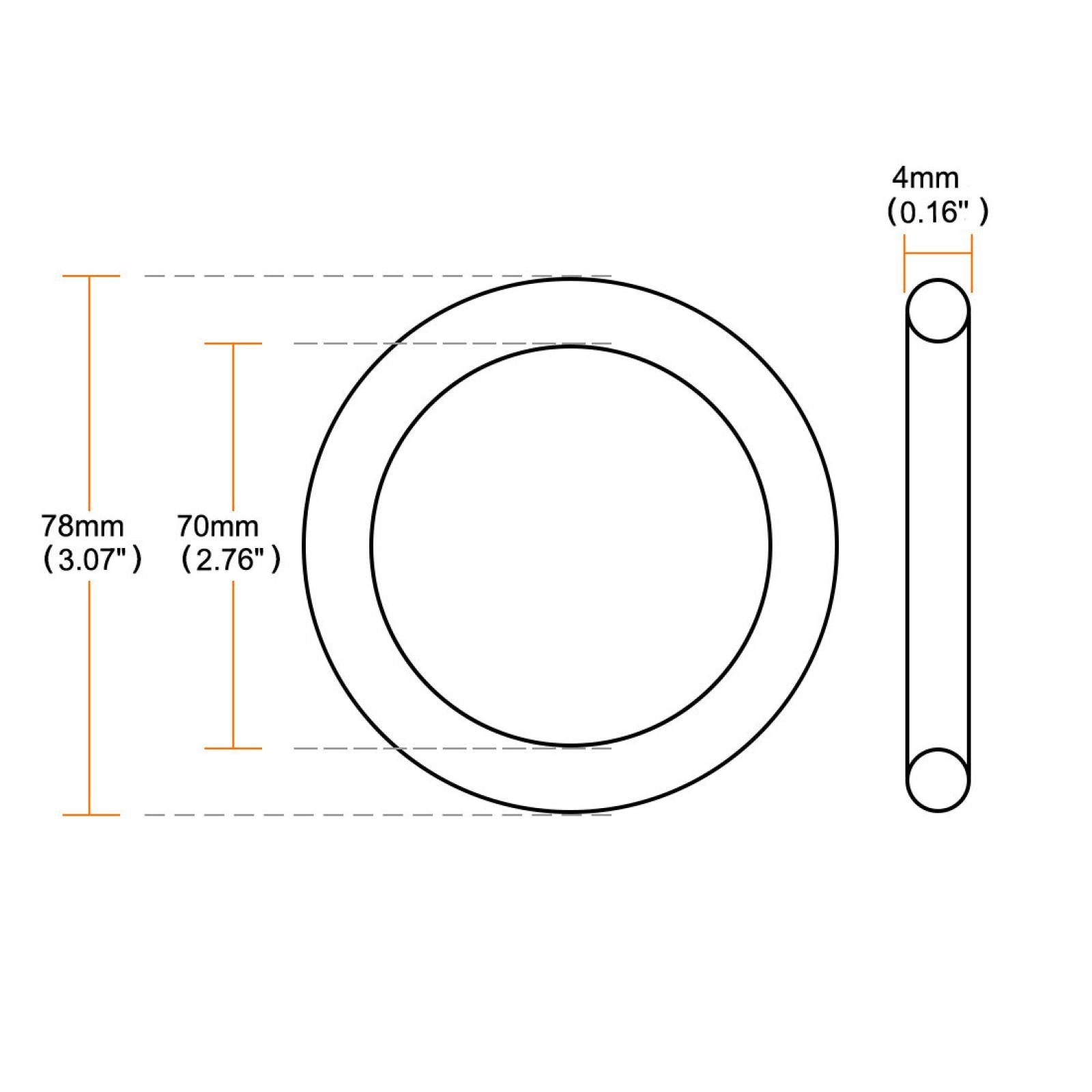 10 x 78mm x 70mm x 4mm Mechanical Rubber O Ring Oil Seal Gaskets Black