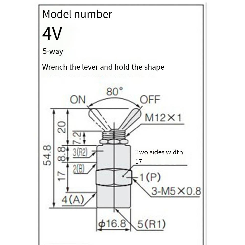 Mechanical Pneumatic Switch Valve TAC4V for 2 Position 5 Way for Air Control