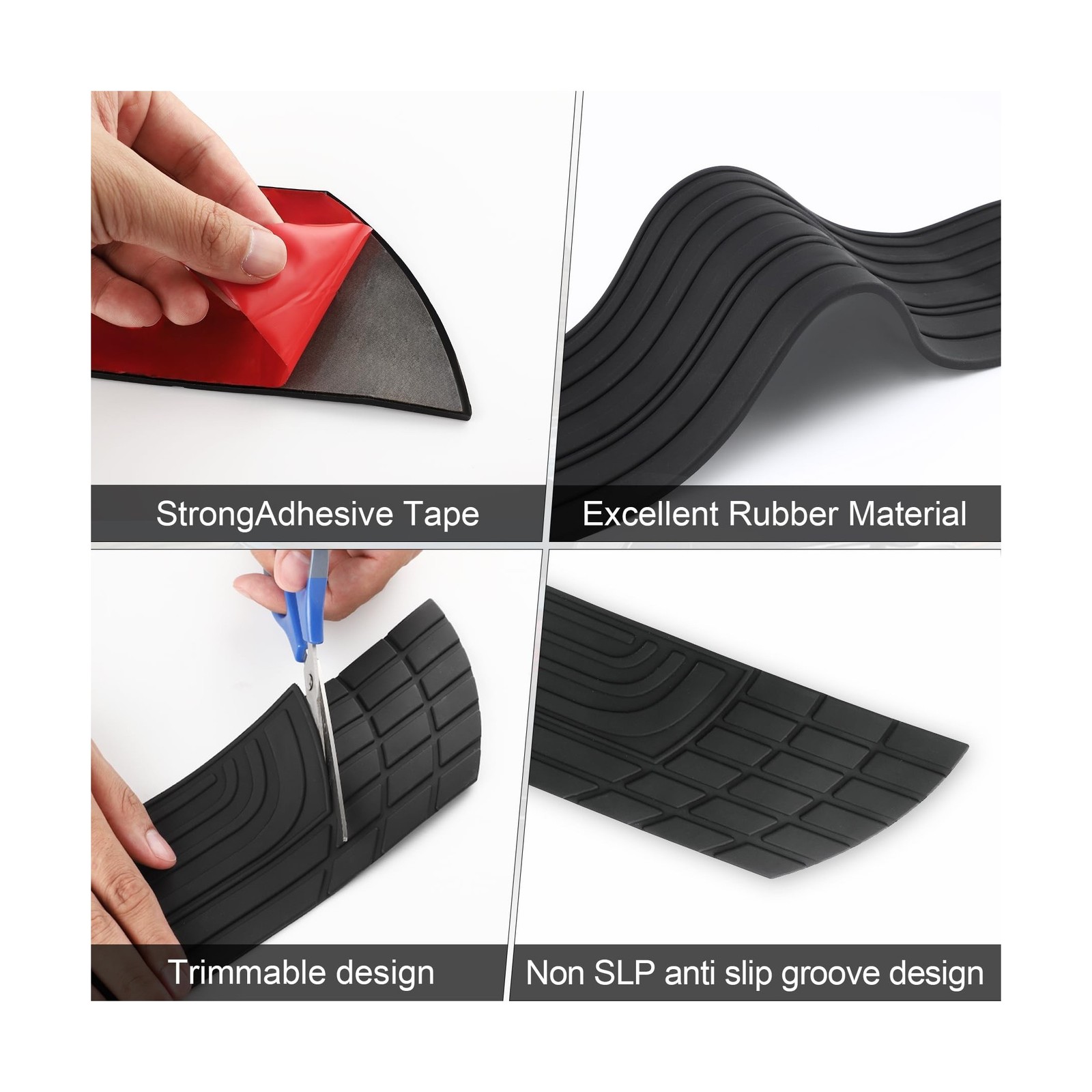 Car Rear Bumper Protector, 41inch x3.4inch Car/SUV Universal Rubber… Fast Ship