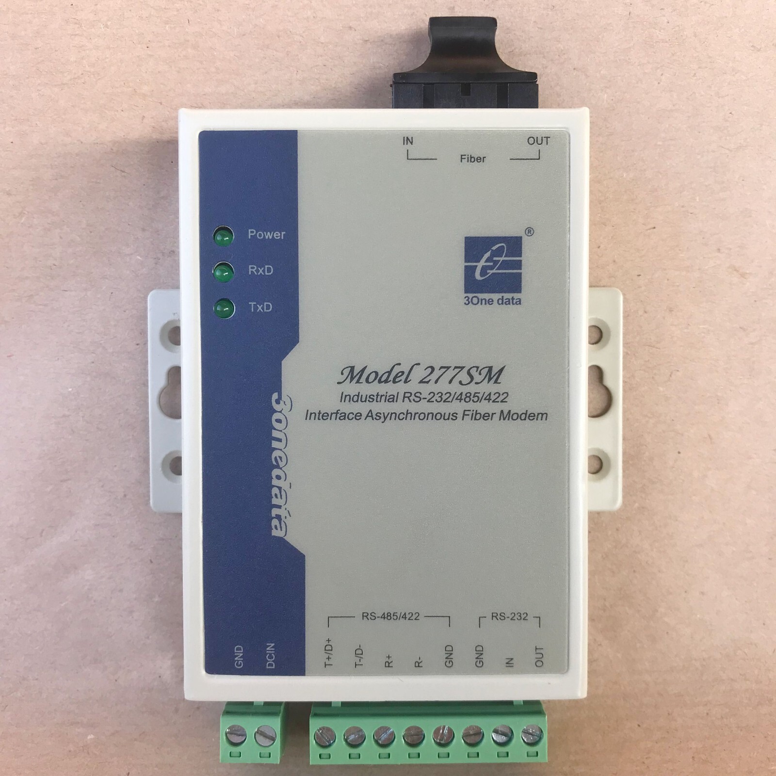 3ONEDATA 277SM INTERFACE ASYNCHRONOUS FIBER MODEM RS232/485/422 MODEL277SSC20KM