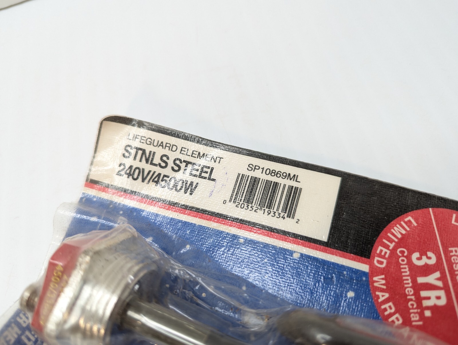 Stainless Steel Resistor Heating Element 4500W 240V SP10869ML Lifeguard