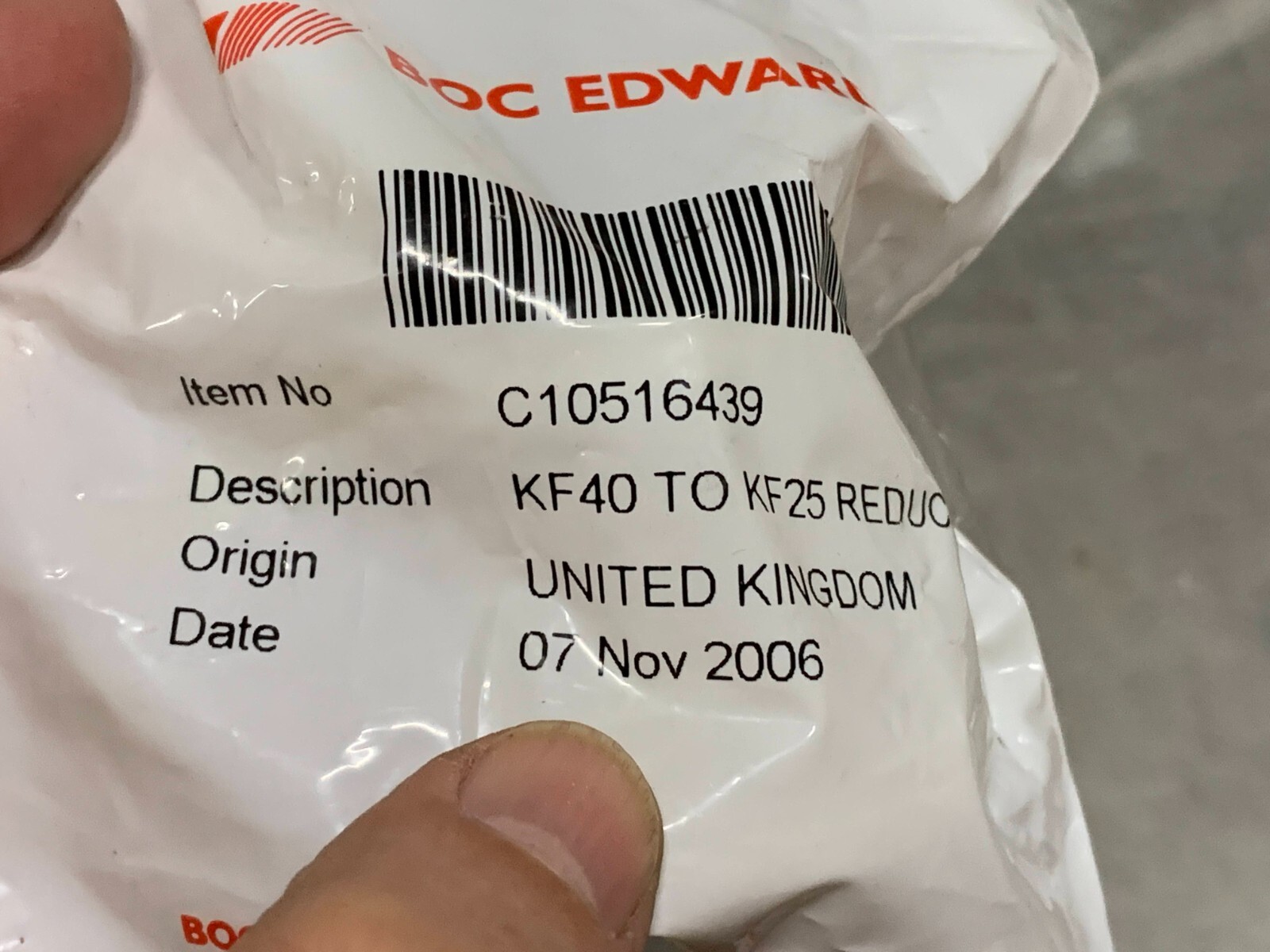 BOC Edwards KF40 to KF25 Reducer Aluminum P/N C10516439