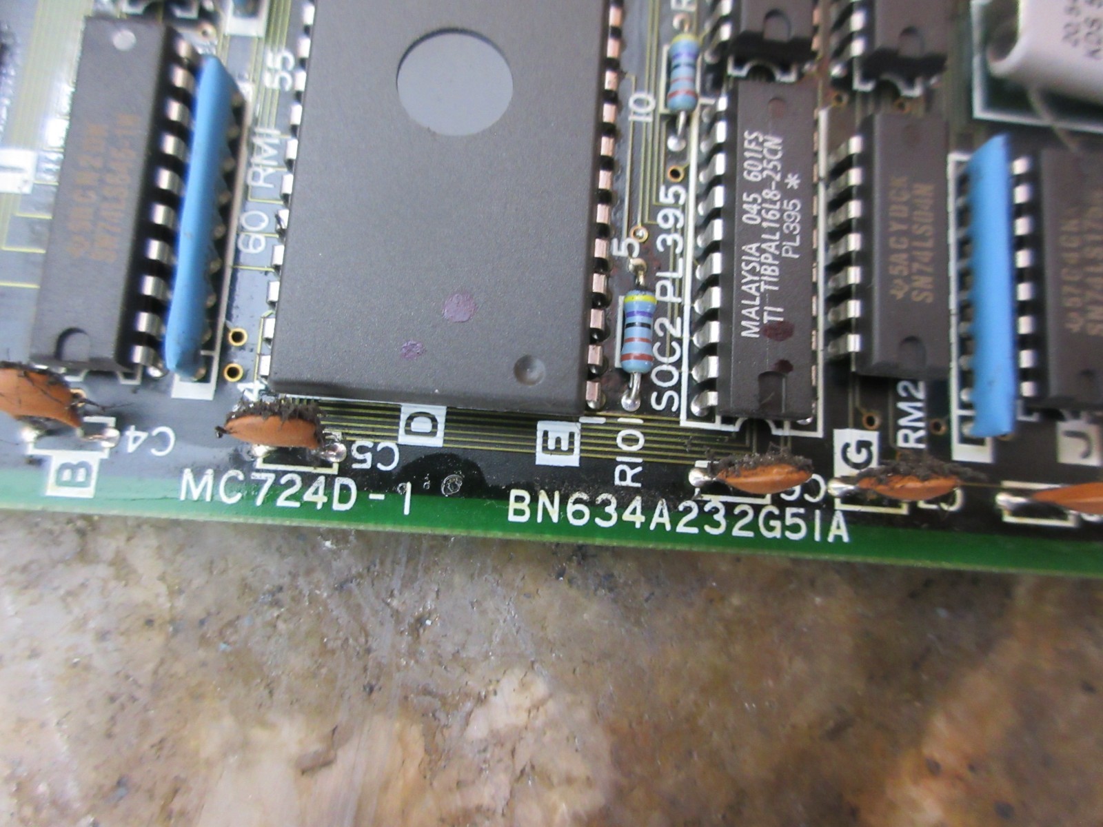 96 CITIZEN CINCOM E-32 CNC LATHE MITSUBISHI MC724D-1 BN634A232G51A BOARD