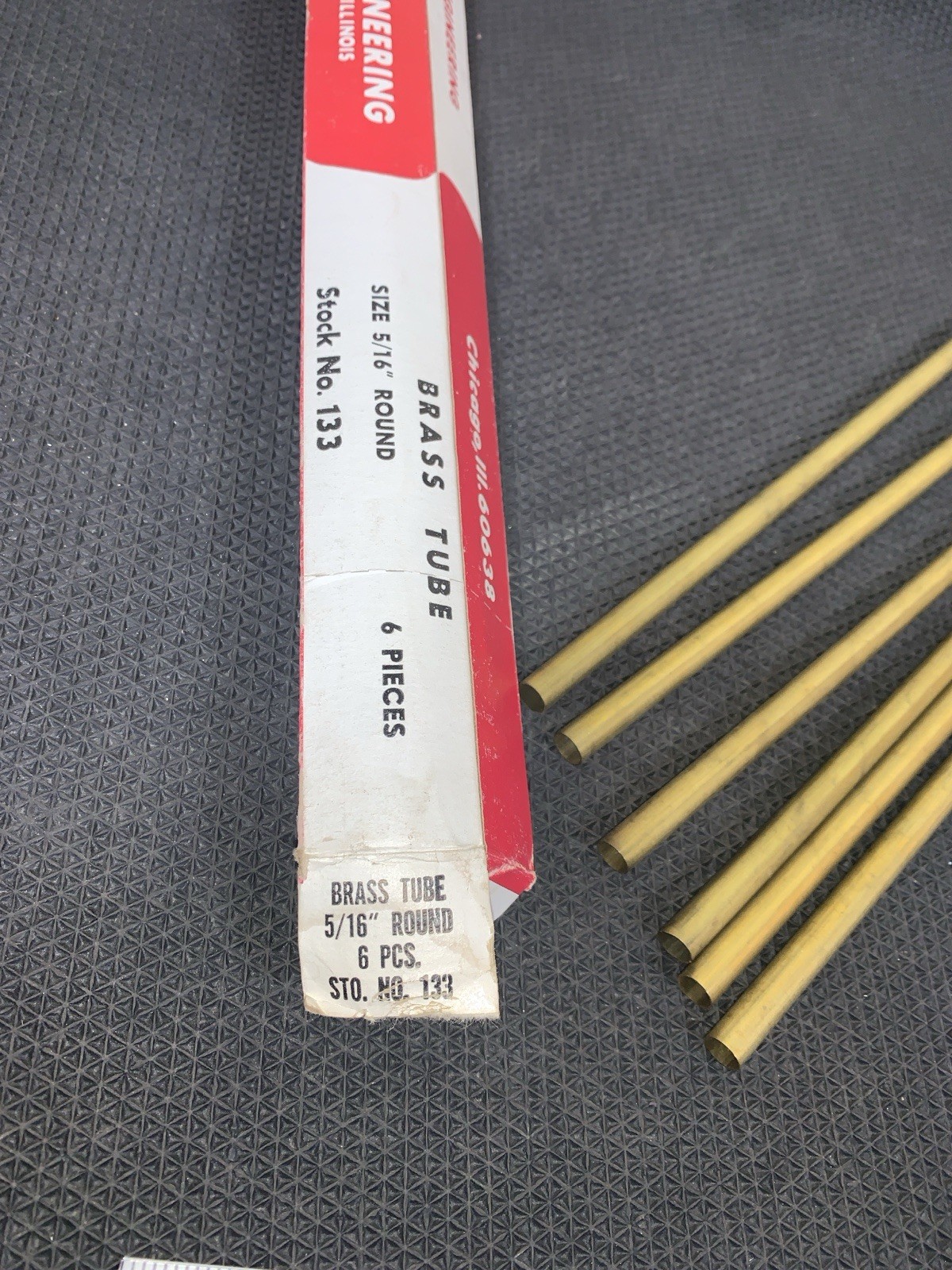 Pack of 6 NEW K & S Precision Metals 133 Round Brass Tube 5/16 x .014