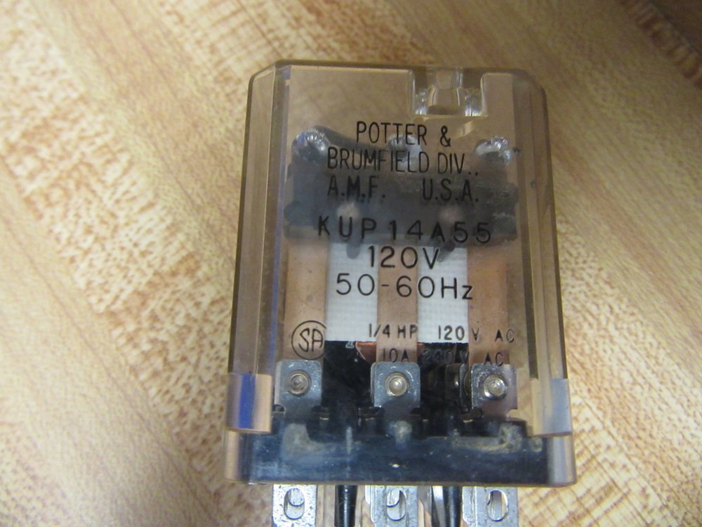 Potter & Brumfield KUP-14A55-120V AC Relay KUP-14A55-120VAC 1/4HP (Pack of 3)