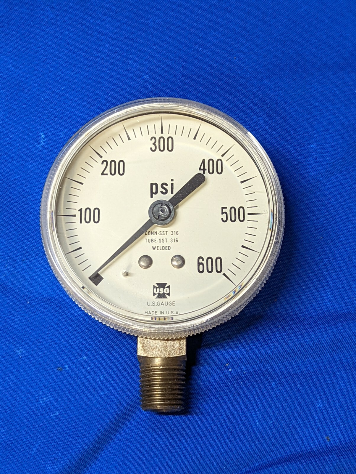 USG AMTEK PRESSURE GAUGE 0/600 PSI 1/4″ ANPT STAINLESS STEEL #: 110799