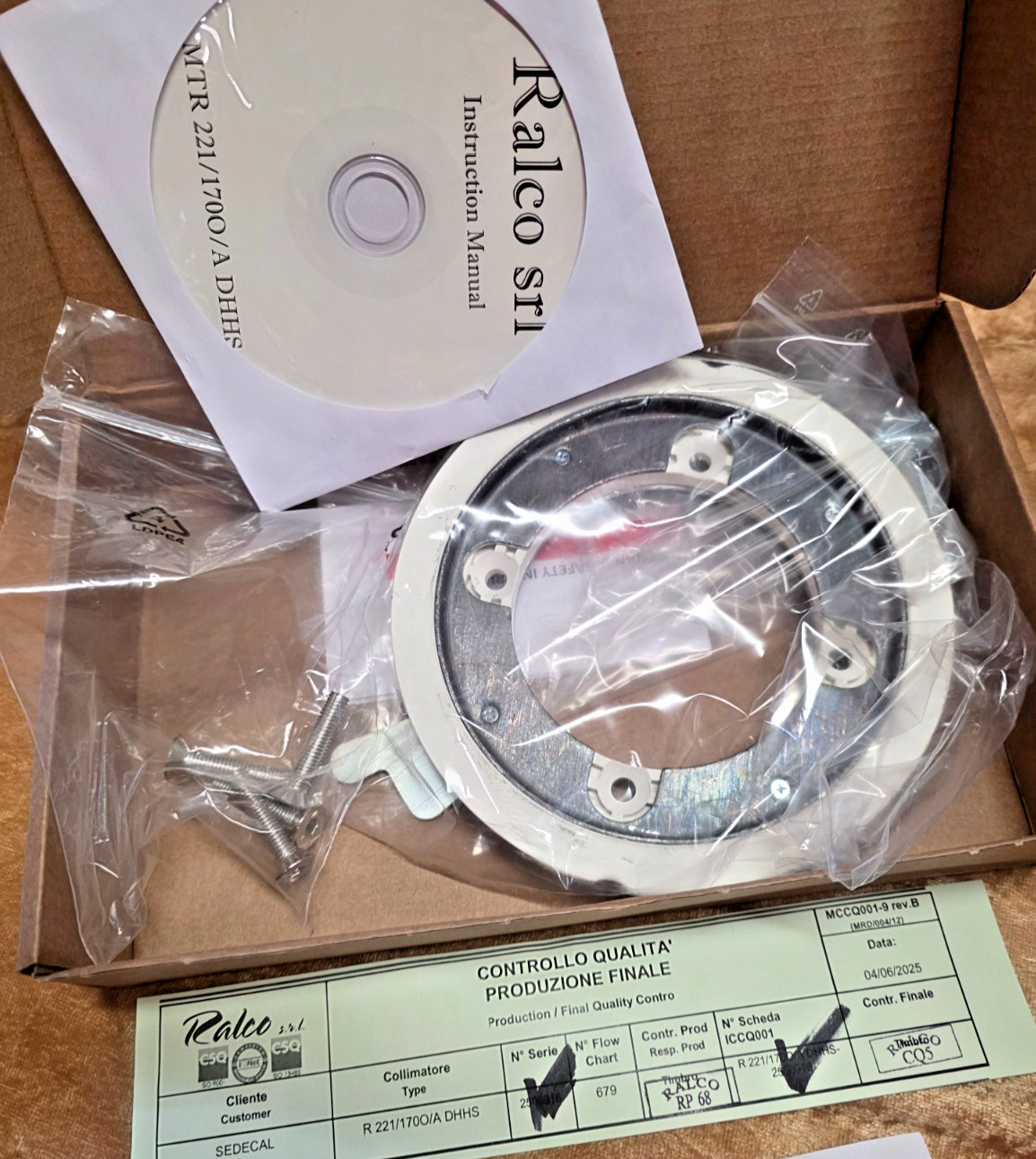 Ralco 6693-25F2L Sedecal 451213459012 MD Collimator R 221/A DHHS GE Philips Xray