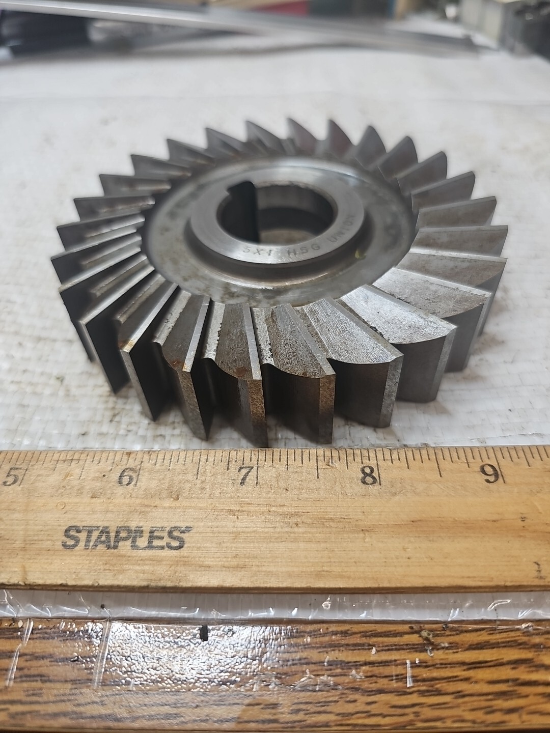 UNION 5″ X 1″ X 1 1/4″ SIDE MILLING CUTTER STRAIGHT TOOTH HSS