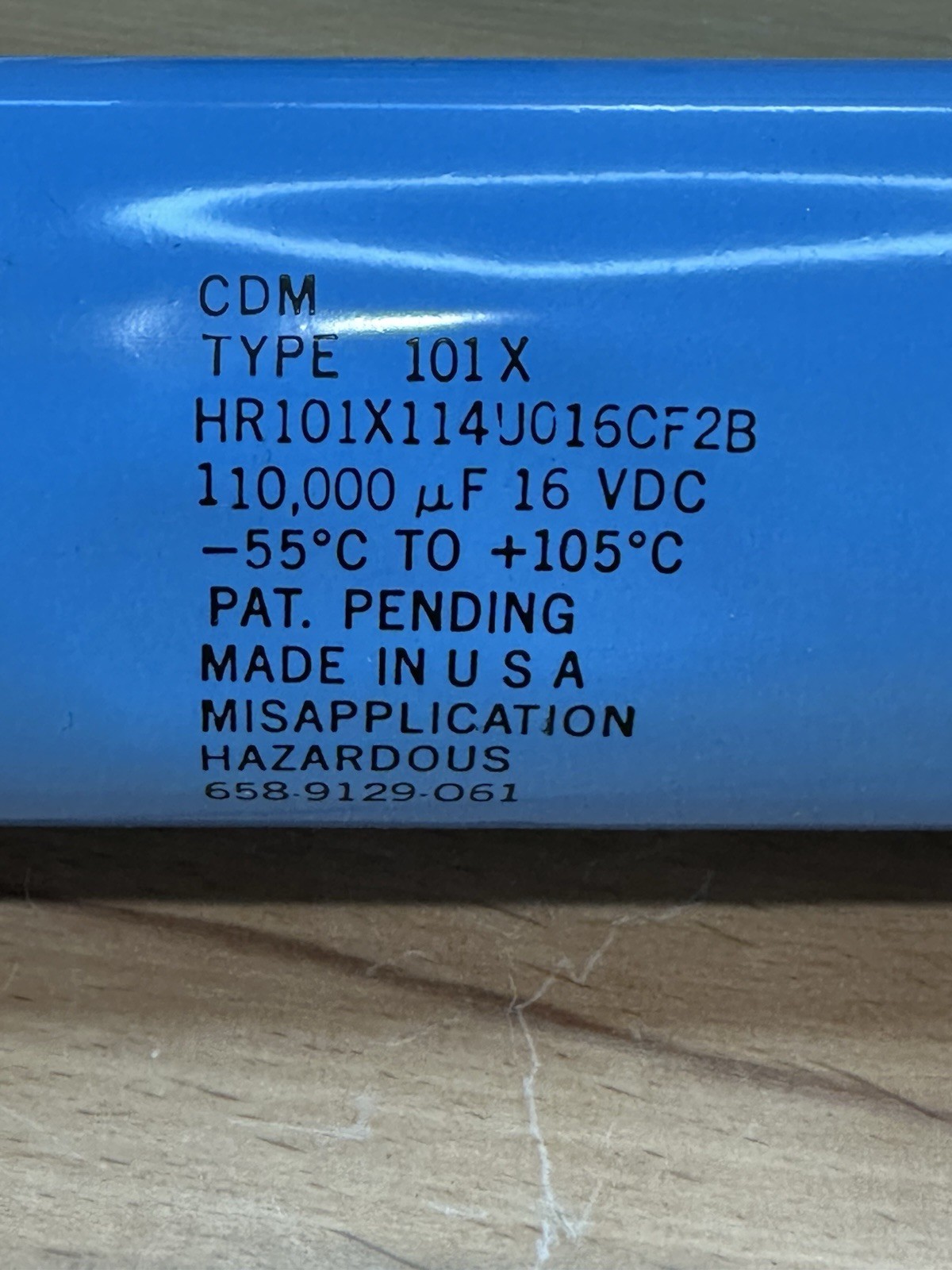 CDE CDM FIXED CAPACITOR HR101X114U016CF2B, 110,000 SCREW IN ADIRONDACK