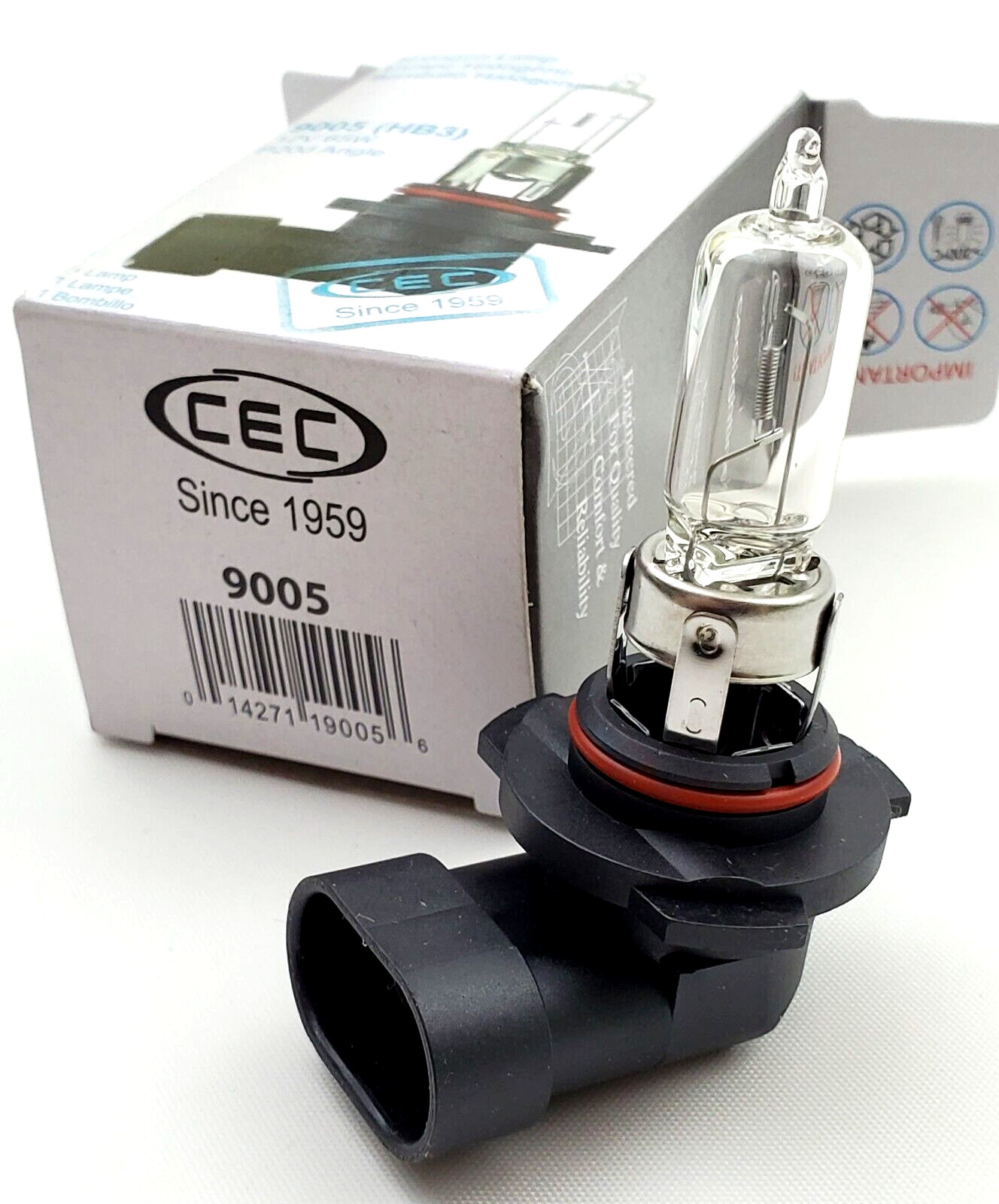 CEC 9005 HB3 12 Volt 65 Watt P20d Angle Base Halogen Automotive Lamp