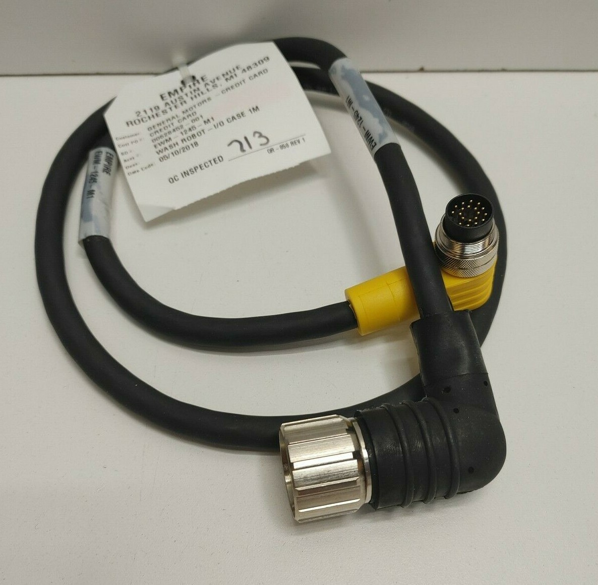 NEW OLD STOCK! EMPIRE 1M I/O CASE WASH ROBOT WIRING CABLE EWM-1245-M1